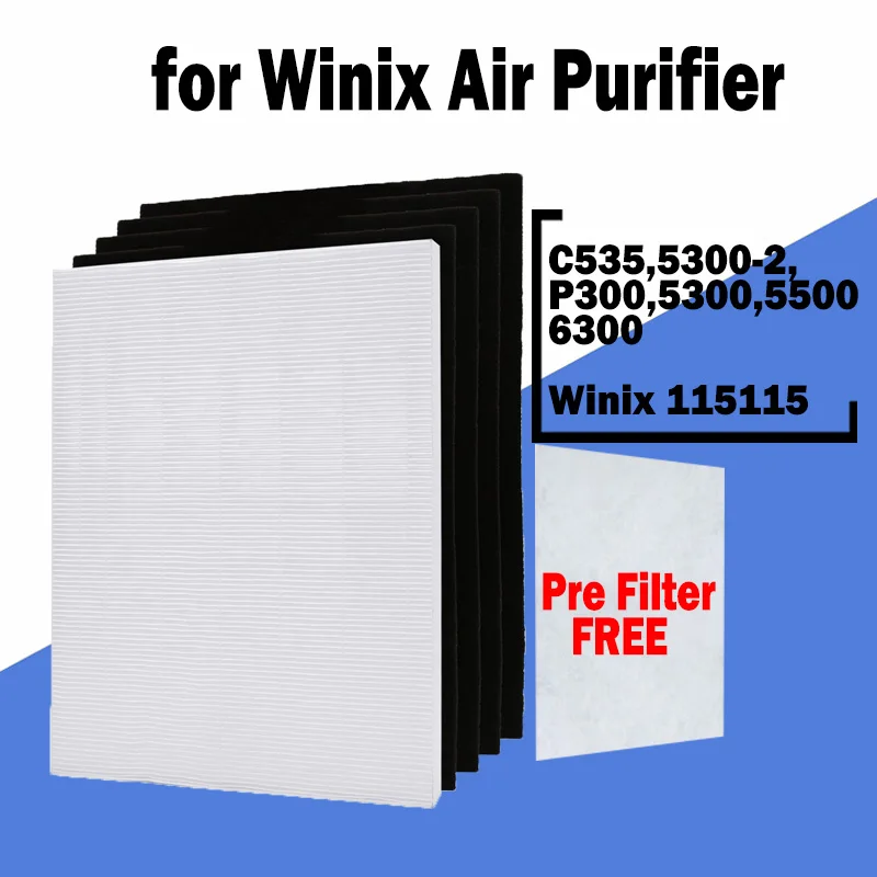 Комплект воздушных фильтров fit Winix 115115, 1 HEPA-фильтр, экран + 4 сменных фильтра с активированным углем для C535,5300-2,P300
Комплект воздушных фильтров fit Winix 115115, 1 HEPA-фильтр, экран + 4 сменных фильтра с активированным углем для C535,5300-2,P300