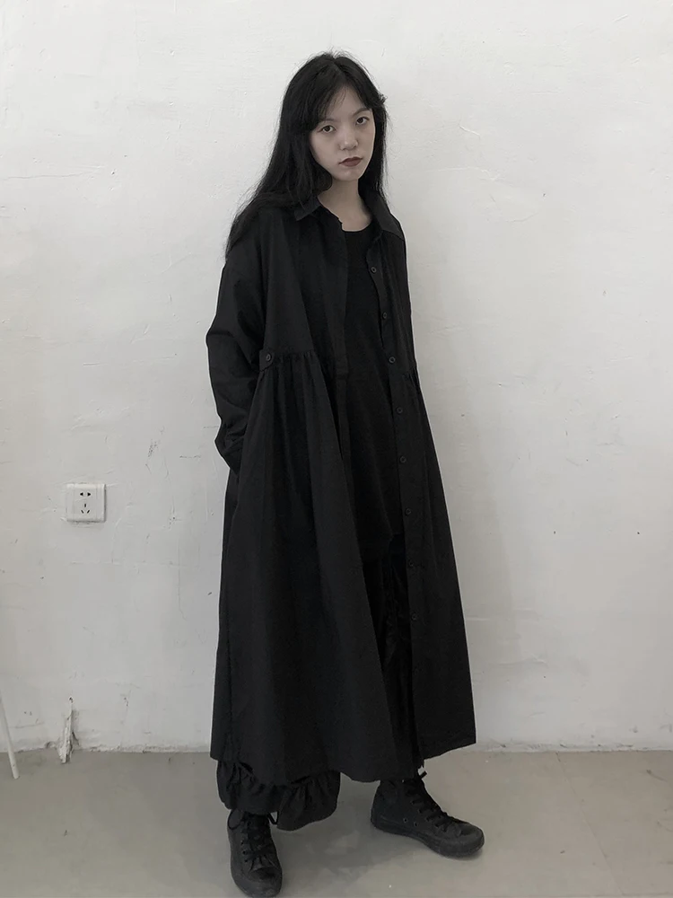 Spring women's new square collar solid color A version simple wide button black dress long sleeve shirt skirt
Spring women's new square collar solid color A version simple wide button black dress long sleeve shirt skirt