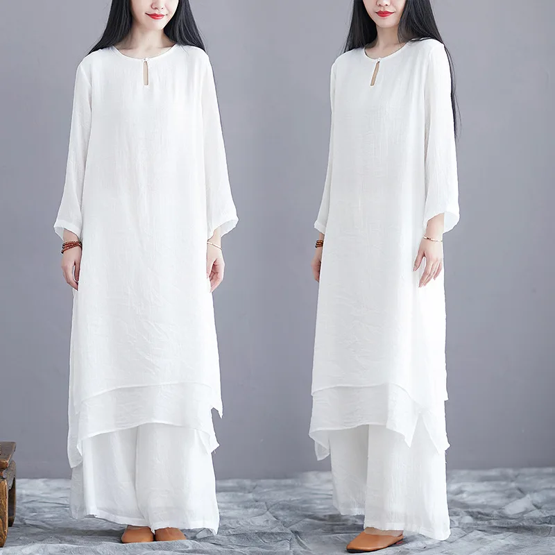 Women Yoga Set Linen Loose Sweatshirt+pant Female Running Jogger Fitness Casual Workout Meditation Tai Chi Kungfu Set Sport Suit
Women Yoga Set Linen Loose Sweatshirt+pant Female Running Jogger Fitness Casual Workout Meditation Tai Chi Kungfu Set Sport Suit