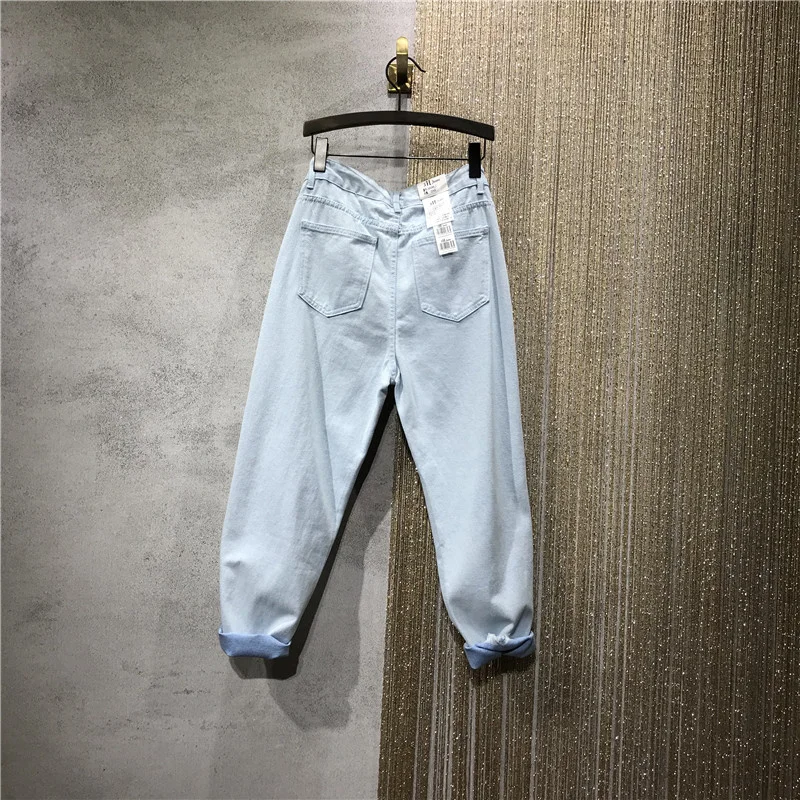 Hole Women Ripped String Beaded Denim Harem Pants Streetwear High Waist Thin Ankle Length Pants Solid Blue Hip Hop Jeans Female
Hole Women Ripped String Beaded Denim Harem Pants Streetwear High Waist Thin Ankle Length Pants Solid Blue Hip Hop Jeans Female