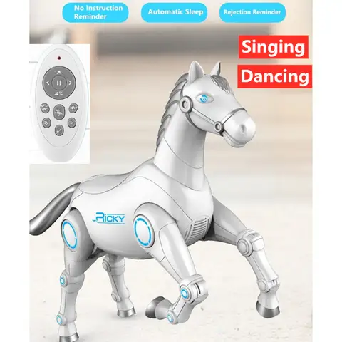 Voice Remote Control RC Smart Robot Animal Horse Intelligent Mechanical Horse With Dancing Singing RC Toys For Boy Kids Gifts