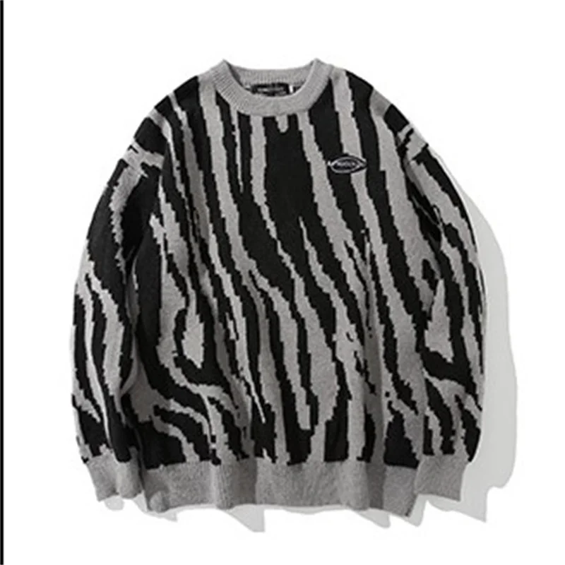 Autumn winter sweater men's new Japanese retro zebra pattern color matching loose lazy wind couple Pullover Sweater
Autumn winter sweater men's new Japanese retro zebra pattern color matching loose lazy wind couple Pullover Sweater