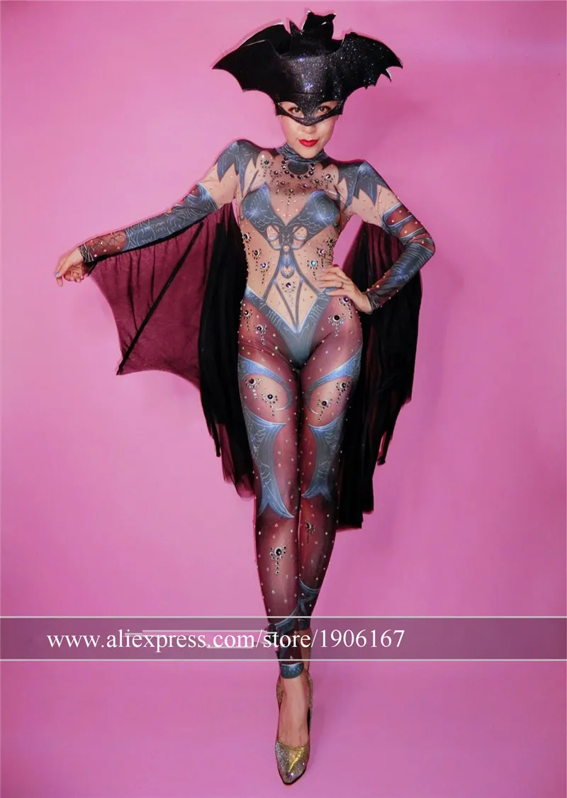 Stage Performance DS DJ Outfits Ballroom Costume Dance Suit Halloween Bat Body Suit Cosplay Clothes Bat Headdress
Stage Performance DS DJ Outfits Ballroom Costume Dance Suit Halloween Bat Body Suit Cosplay Clothes Bat Headdress
