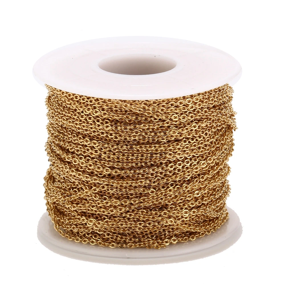 10m Stainless Steel 1.5mm 2mm Flat Cable Link Chain Silver Rose Gold Rolo Link Chains for DIY Necklaces Jewelry Making Findings
10m Stainless Steel 1.5mm 2mm Flat Cable Link Chain Silver Rose Gold Rolo Link Chains for DIY Necklaces Jewelry Making Findings