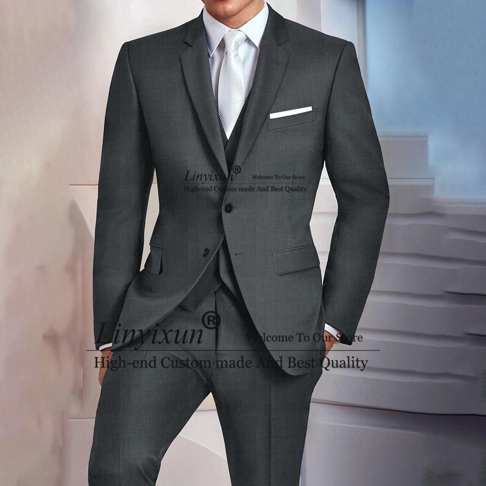 Classic Grey Men Suits Slim Fit Formal Business Blazer Wedding Groom Tuxedo Banquet 3 Piece Set Jacket Vest Pants Costume Homme
Classic Grey Men Suits Slim Fit Formal Business Blazer Wedding Groom Tuxedo Banquet 3 Piece Set Jacket Vest Pants Costume Homme