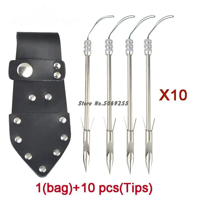New 10pcs Stainless Steel Bow Fishing Slingshot Catapult Darts With Waist Bag Hunting Shooting Fishing Arrow Accessories
New 10pcs Stainless Steel Bow Fishing Slingshot Catapult Darts With Waist Bag Hunting Shooting Fishing Arrow Accessories