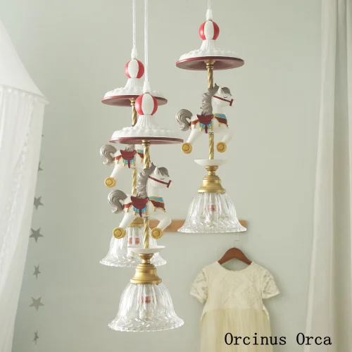 Latest cartoon creative pony chandelier Boy Girl Bedroom children's room lamp American retro carousel Chandelier
Latest cartoon creative pony chandelier Boy Girl Bedroom children's room lamp American retro carousel Chandelier