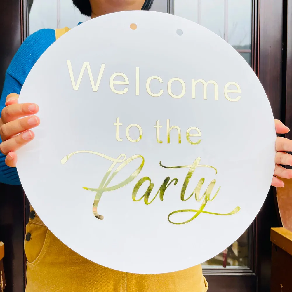 Welcome To The Party White Acrylic Circle Sign Unique Wedding Birthday Party Welcome Sign Entrance Plate Wall Decor
Welcome To The Party White Acrylic Circle Sign Unique Wedding Birthday Party Welcome Sign Entrance Plate Wall Decor