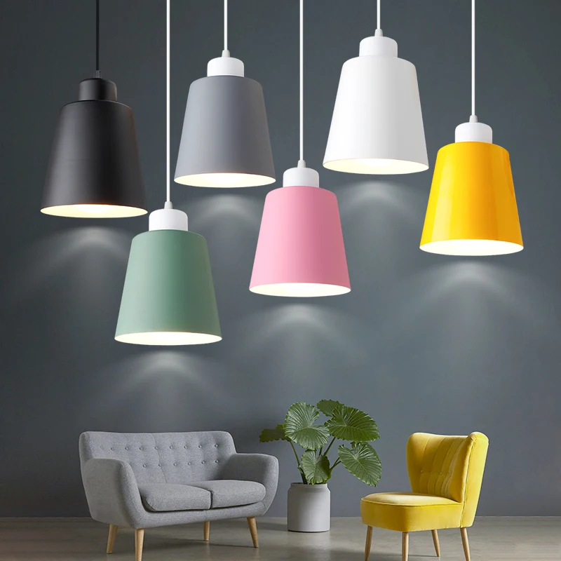 Nordic Pendant Lamp Modern Light Loft 6 colors Macaron Lampshape Pendant Lamps E27 220V for Bedroom Dinning Room Home Decoration
Nordic Pendant Lamp Modern Light Loft 6 colors Macaron Lampshape Pendant Lamps E27 220V for Bedroom Dinning Room Home Decoration