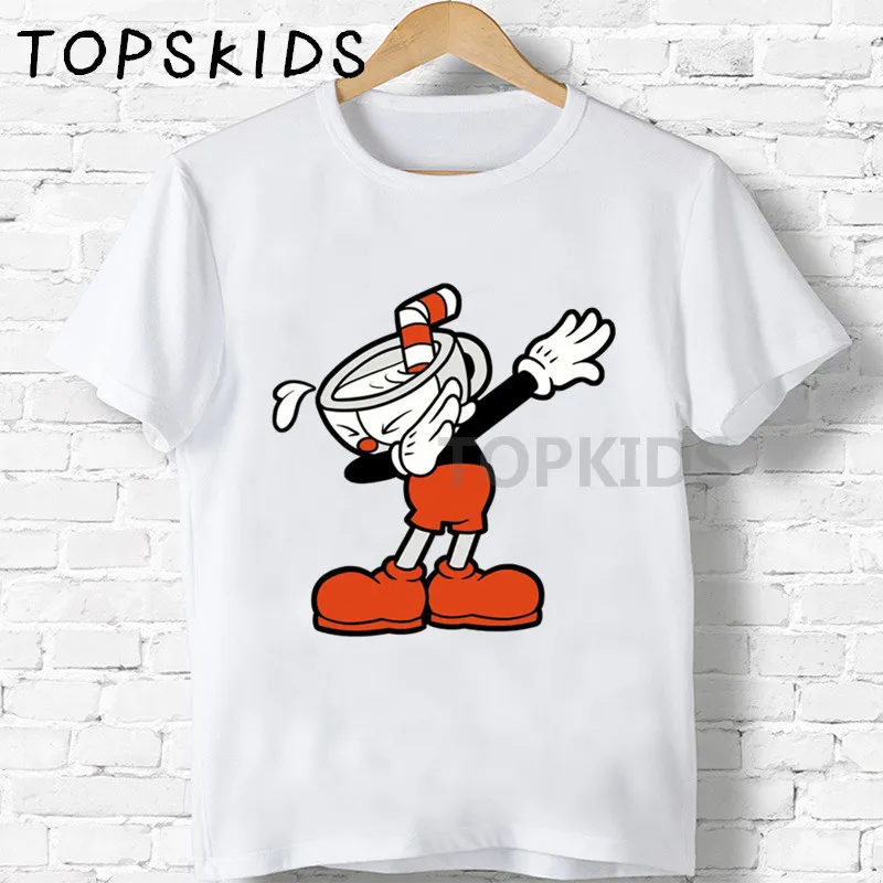 2019 Детские футболки с мультяшным принтом Dabbing Cuphead, забавные детские топы для мальчиков и девочек, детская летняя футболка с коротким рукавом
2019 Детские футболки с мультяшным принтом Dabbing Cuphead, забавные детские топы для мальчиков и девочек, детская летняя футболка с коротким рукавом