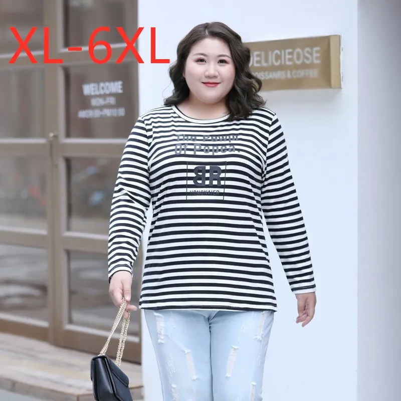 New 2021 Ladies Spring Autumn Plus Size Women Clothing Tops For Women Large Long Sleeve Loose Cotton Black White Stripe T-shirt
New 2021 Ladies Spring Autumn Plus Size Women Clothing Tops For Women Large Long Sleeve Loose Cotton Black White Stripe T-shirt