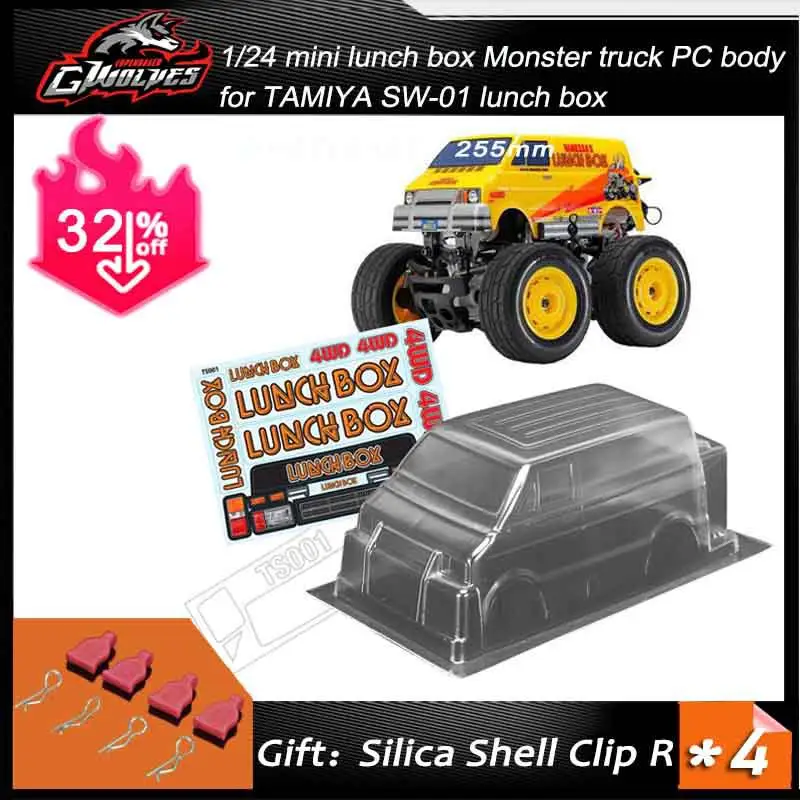 High Quality 1/24 mini lunch box Monster truck PC body shell Transparent clean shell for TAMIYA SW-01 lunch box
High Quality 1/24 mini lunch box Monster truck PC body shell Transparent clean shell for TAMIYA SW-01 lunch box