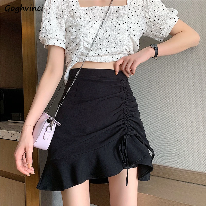 Skirts Women Irregular Pleated Drawstring Solid Chic Leisure Womens Mini Skirt Korean Style All-match Sexy Ruffle Sheath Fashion
Skirts Women Irregular Pleated Drawstring Solid Chic Leisure Womens Mini Skirt Korean Style All-match Sexy Ruffle Sheath Fashion