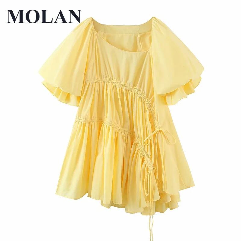 MOLAN Yellow Woman Fashion Dress Vintage O Neck Puff Short Sleeve Sexy Pleated Solid Casual Sexy Party Dress Female Court Dress
MOLAN Yellow Woman Fashion Dress Vintage O Neck Puff Short Sleeve Sexy Pleated Solid Casual Sexy Party Dress Female Court Dress