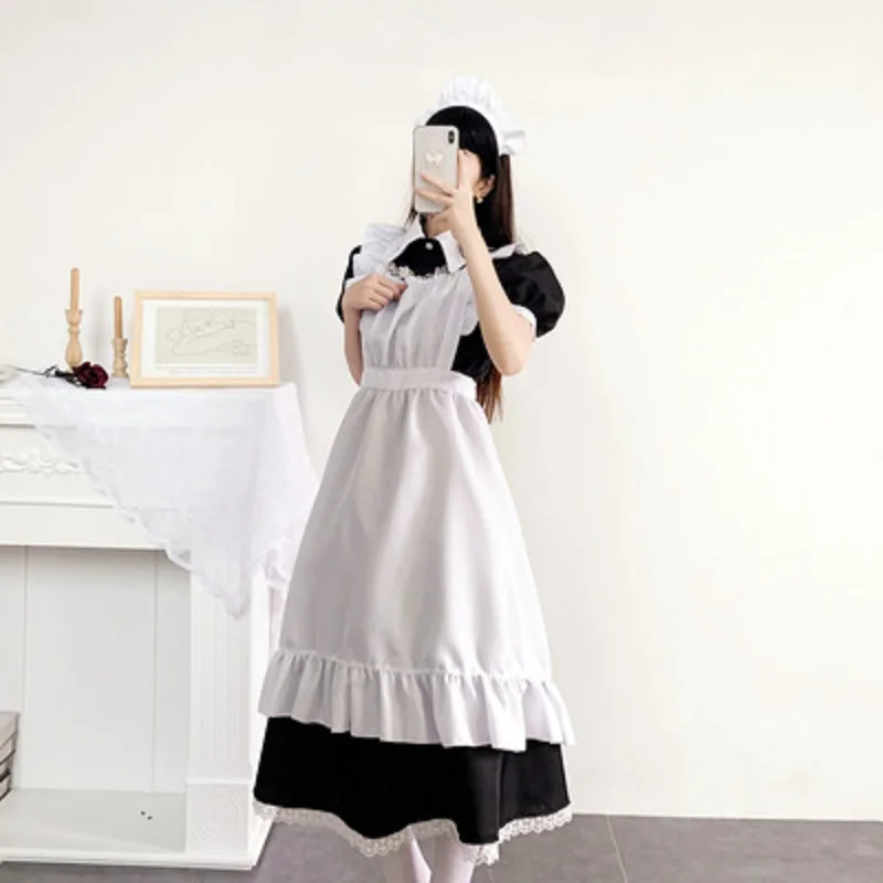 Women Maid Lolita Long Dress Cute Anime Black White Apron Cosplay Maid Dress Men Uniform Cafe Costume
Women Maid Lolita Long Dress Cute Anime Black White Apron Cosplay Maid Dress Men Uniform Cafe Costume