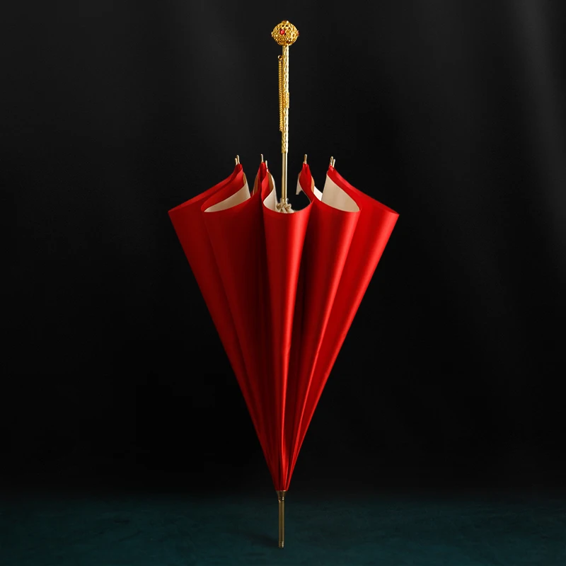 Umbrella Women's Sunny And Rainy Umbrella Large Red Long Handle High-Density Impact Cloth Wedding Straight Handle Umbrella
Umbrella Women's Sunny And Rainy Umbrella Large Red Long Handle High-Density Impact Cloth Wedding Straight Handle Umbrella