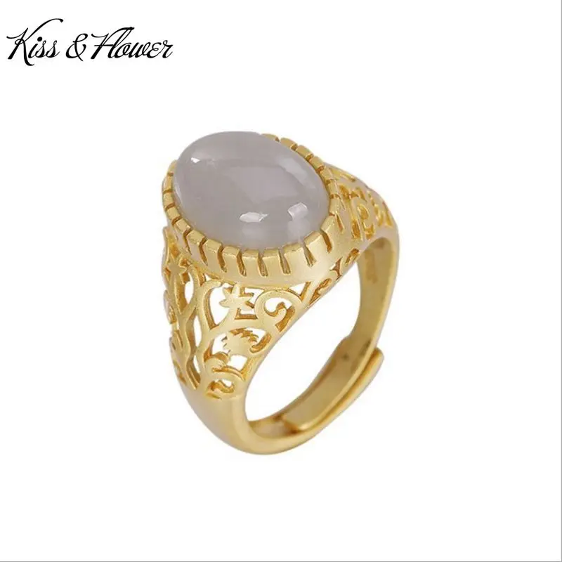 KISS&FLOWER RI117 Fine Jewelry Wholesale Fashion Woman Girl Birthday Wedding Gift Vintage Hollow Oval 24KT Gold Resizable Ring
KISS&FLOWER RI117 Fine Jewelry Wholesale Fashion Woman Girl Birthday Wedding Gift Vintage Hollow Oval 24KT Gold Resizable Ring