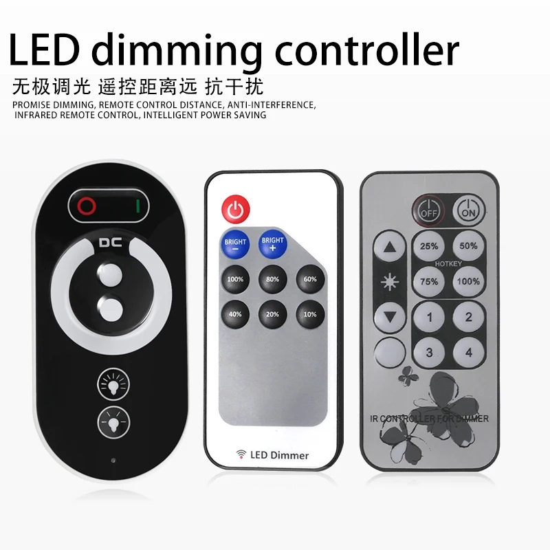 Intelligent LED lamp dimmer Controller RF wireless remote control Promise infrared dimming Brightness dimming Light strip 12V
Intelligent LED lamp dimmer Controller RF wireless remote control Promise infrared dimming Brightness dimming Light strip 12V