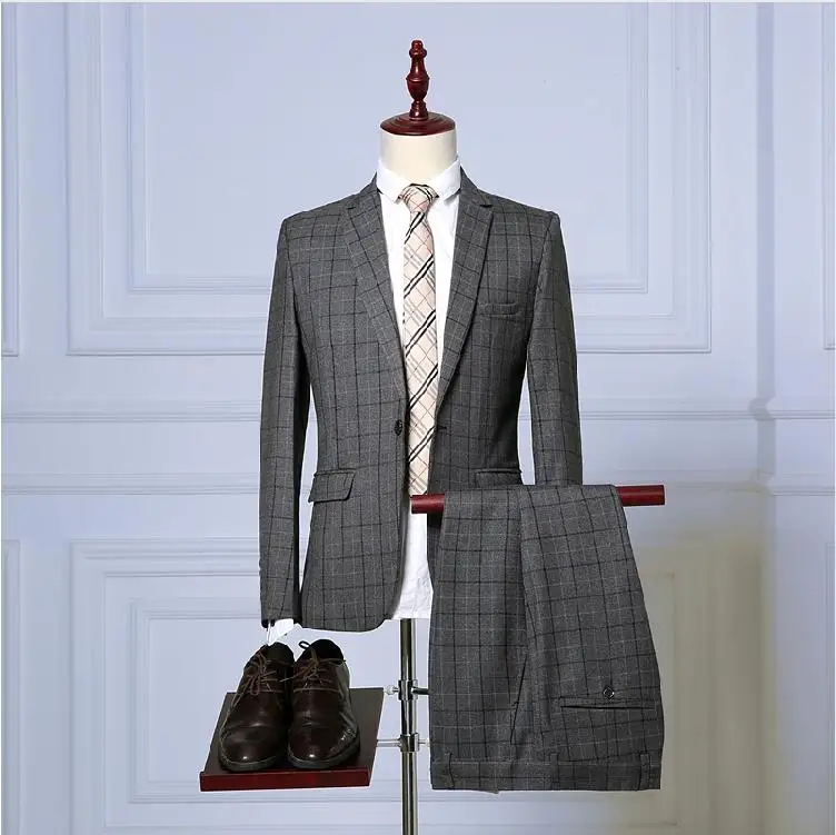 Iwhanker 3 Pieces High Quality One Button Plaid Slim Fit Male Wedding tuxedos Men Suits Jacket+Pants+Vest Blazer Costume Homme
Iwhanker 3 Pieces High Quality One Button Plaid Slim Fit Male Wedding tuxedos Men Suits Jacket+Pants+Vest Blazer Costume Homme