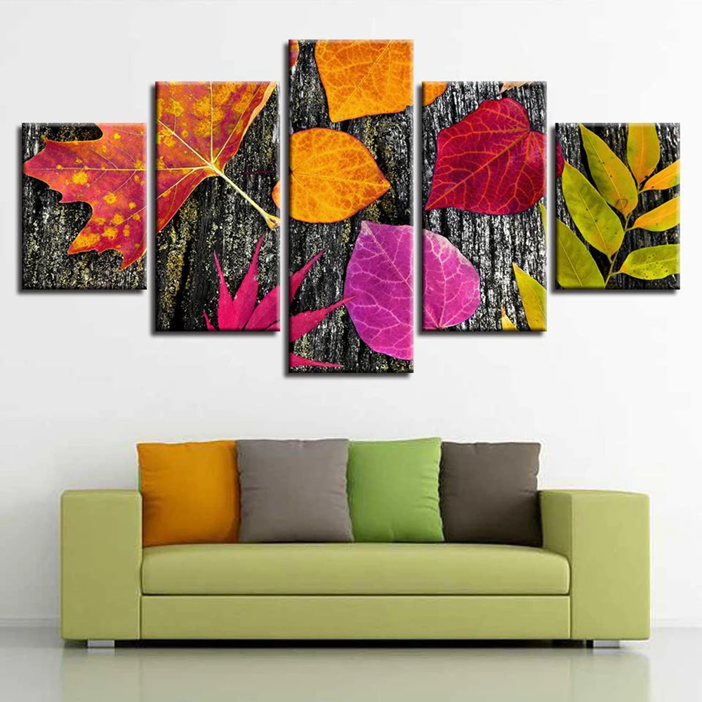 5 Pieces Wall Art Canvas Painting Colorful Leaves Landscape Poster Modern Home Decoration Pictures Living Room Bedroom Framework
5 Pieces Wall Art Canvas Painting Colorful Leaves Landscape Poster Modern Home Decoration Pictures Living Room Bedroom Framework