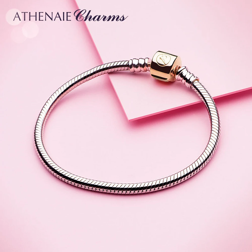 ATHENAIE 925 Sterling Silver Snake Chain Bracelet With the Lock Color 18kt Gold For Charm Bracelets & Bangles Jewelry Diy
ATHENAIE 925 Sterling Silver Snake Chain Bracelet With the Lock Color 18kt Gold For Charm Bracelets & Bangles Jewelry Diy