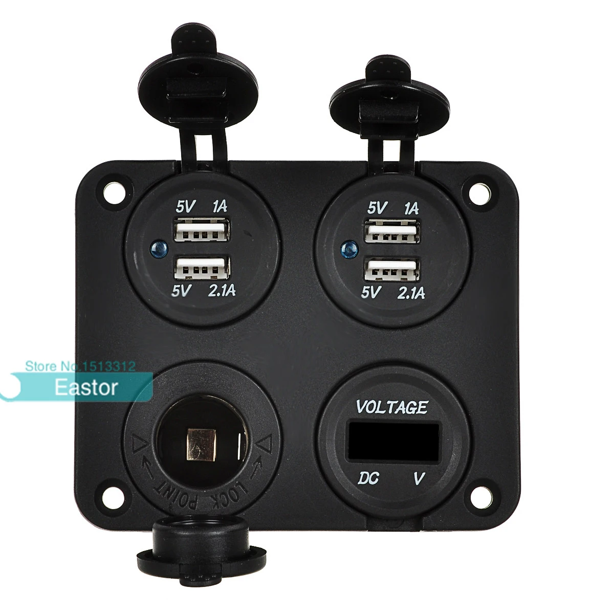 Dual USB Charger + LED Voltmeter + 12V Power Socket Four Hole Panel for Car Boat Marine Truck Motorcycle RV ATV Vehicles Phone
Dual USB Charger + LED Voltmeter + 12V Power Socket Four Hole Panel for Car Boat Marine Truck Motorcycle RV ATV Vehicles Phone