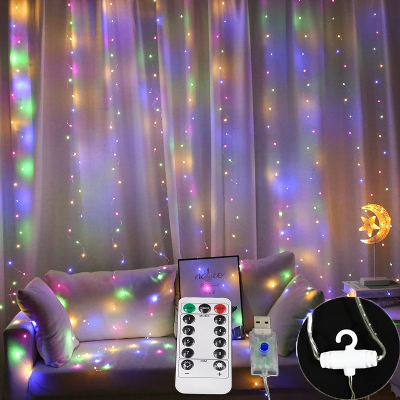 LED Copper Wire Curtain Light USB Remote Control 3*3 String Lights Waterproof Waterfall Light New Year Christmas Room Decoration
LED Copper Wire Curtain Light USB Remote Control 3*3 String Lights Waterproof Waterfall Light New Year Christmas Room Decoration