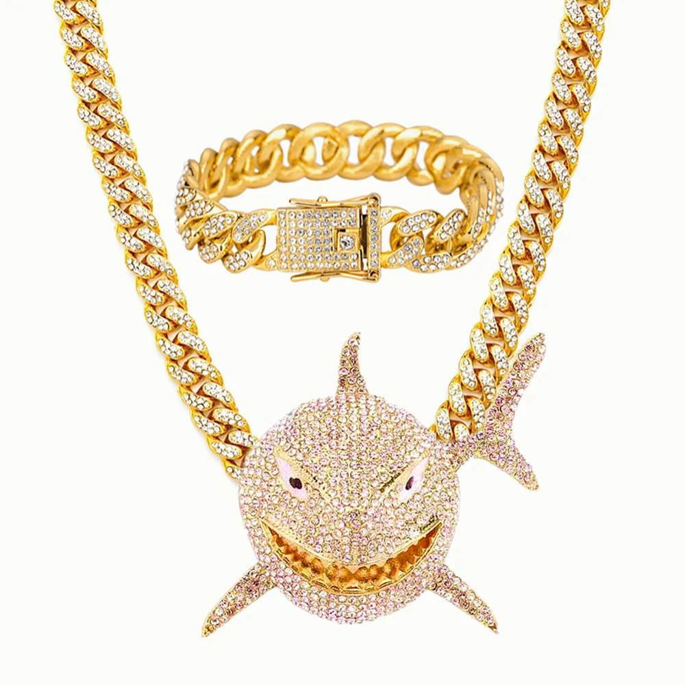 Shark Pendant Necklace for Mens Hip Hop Jewelry Bling Iced Out Miami Cuban Chain Bracelet Crystal Gold Jewelry Gifts Choker
Shark Pendant Necklace for Mens Hip Hop Jewelry Bling Iced Out Miami Cuban Chain Bracelet Crystal Gold Jewelry Gifts Choker