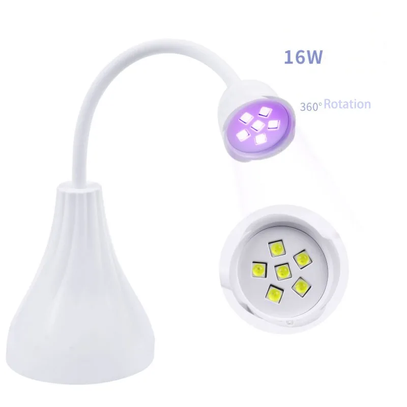 16W 6LED portable Mini Dryer Machine Nails Lamp Dual-light Source Rechargeable Phototherapy Lamp For Drying UV Manicure Tools
16W 6LED portable Mini Dryer Machine Nails Lamp Dual-light Source Rechargeable Phototherapy Lamp For Drying UV Manicure Tools