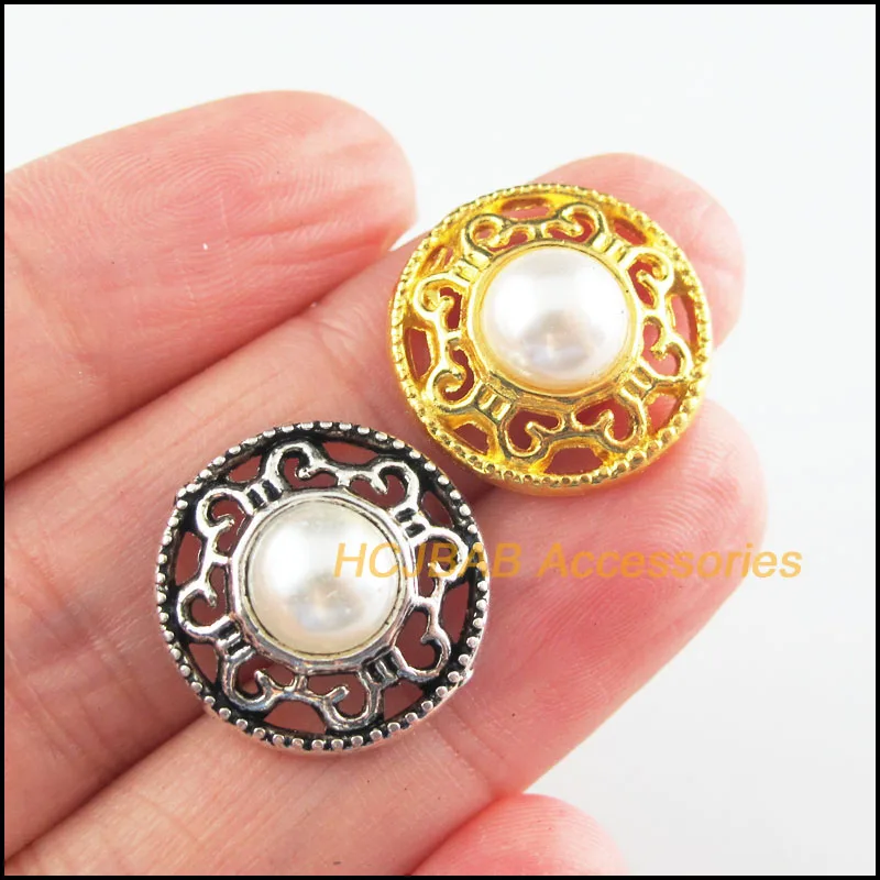 18Pcs Tibetan Silver Tone & Gold Color Retro White Acrylic Round Flower Charms Connectors 18mm
18Pcs Tibetan Silver Tone & Gold Color Retro White Acrylic Round Flower Charms Connectors 18mm