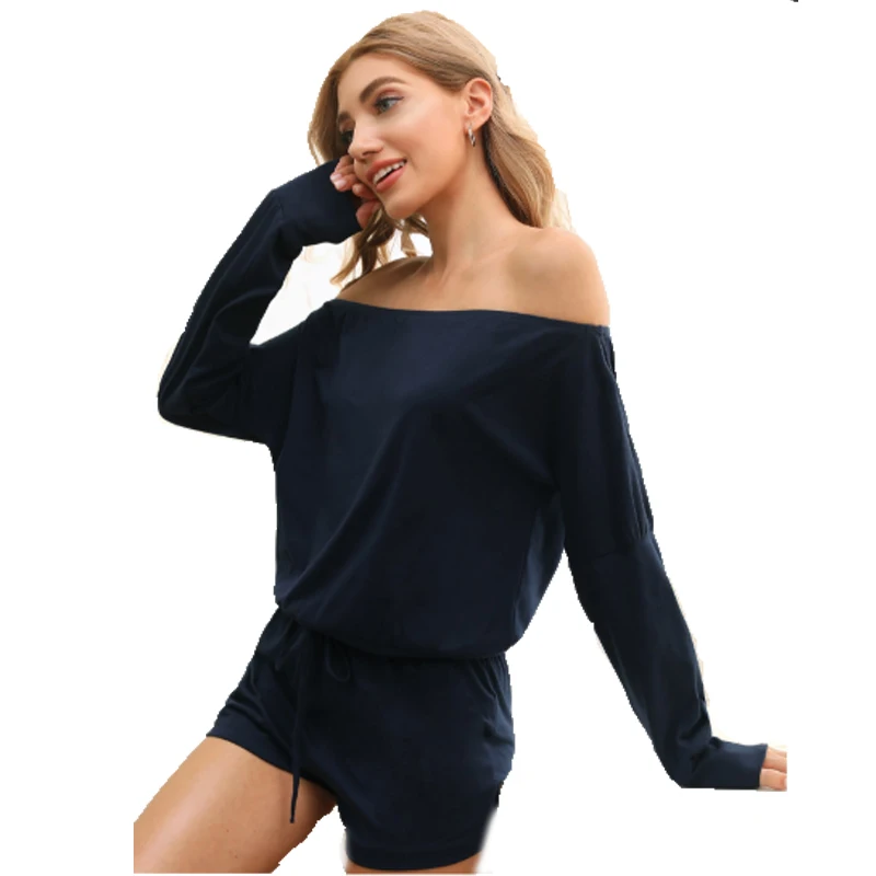 Aamikast Sexy Women's Elegant Long-Sleeved Sports T-Shirt Shorts Suit Navy Blue Two-Piece Woman Loungewear Solid Sets
Aamikast Sexy Women's Elegant Long-Sleeved Sports T-Shirt Shorts Suit Navy Blue Two-Piece Woman Loungewear Solid Sets