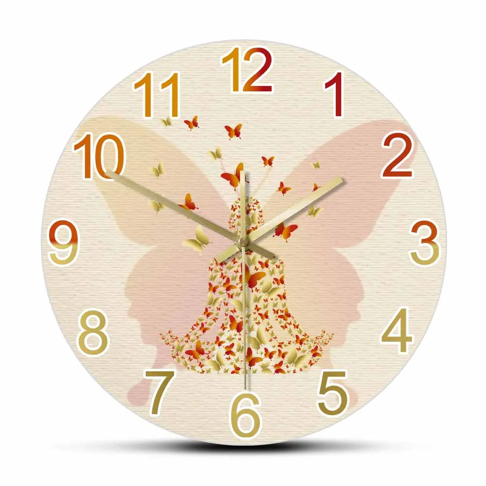 Woman Meditating in Lotus Silent Wall Clock Butterfly Design Yoga Studio Home Decor Clock Body Positive Sukhasana Pose Artwork
Woman Meditating in Lotus Silent Wall Clock Butterfly Design Yoga Studio Home Decor Clock Body Positive Sukhasana Pose Artwork