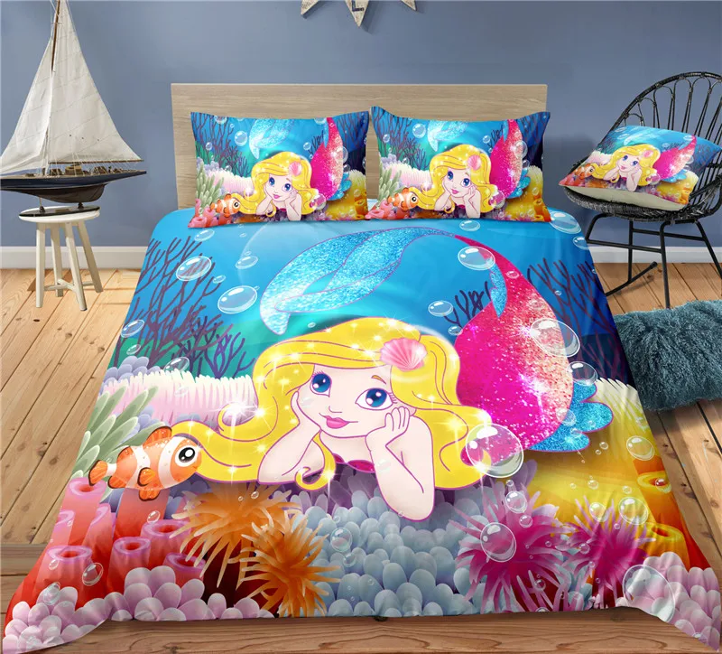 3D Print Cute Ocean Mermaid Duvet Cover with Pillow Cover Bedding Set Single Double Twin Full Queen King Size Colorful Bed Set
3D Print Cute Ocean Mermaid Duvet Cover with Pillow Cover Bedding Set Single Double Twin Full Queen King Size Colorful Bed Set