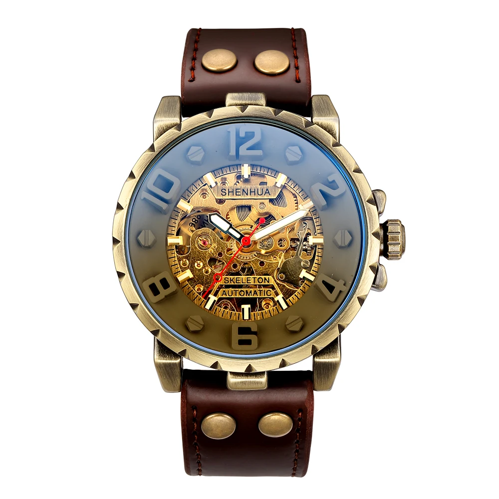 SHENHUA Fashion Mens Watches Top Brand Luxury Male Clock Skeleton Retro Bronze Automatic Mechanical Wristwatch Relogio Masculino
SHENHUA Fashion Mens Watches Top Brand Luxury Male Clock Skeleton Retro Bronze Automatic Mechanical Wristwatch Relogio Masculino