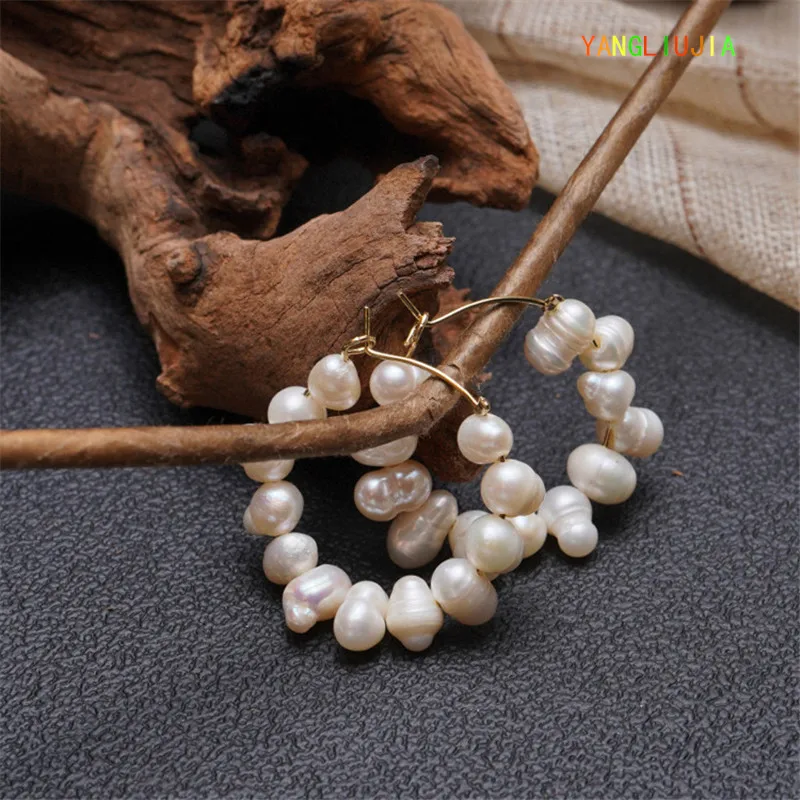 YANGLIUJIA Restore Ancient Ways Natural Freshwater Pearl Earrings Metal Geometry Circular Earrings Ms Wedding Party Accessories
YANGLIUJIA Restore Ancient Ways Natural Freshwater Pearl Earrings Metal Geometry Circular Earrings Ms Wedding Party Accessories