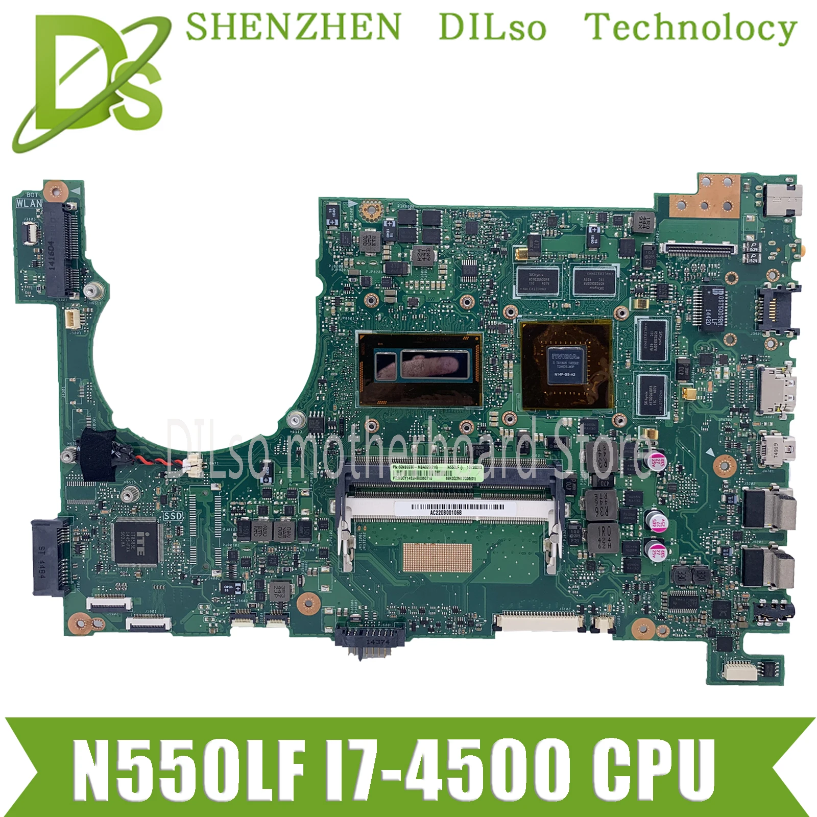 KEFU N550LF Motherboard For ASUS N550L Q550LF Laptop Mainboard With i7-4500 CPU N15P-GS-A2 100% Working Well
KEFU N550LF Motherboard For ASUS N550L Q550LF Laptop Mainboard With i7-4500 CPU N15P-GS-A2 100% Working Well