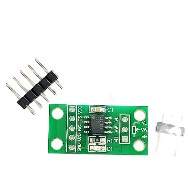 New version X9C103S digital potentiometer module / DC3V-5V 10K / 100 steps sliding
New version X9C103S digital potentiometer module / DC3V-5V 10K / 100 steps sliding