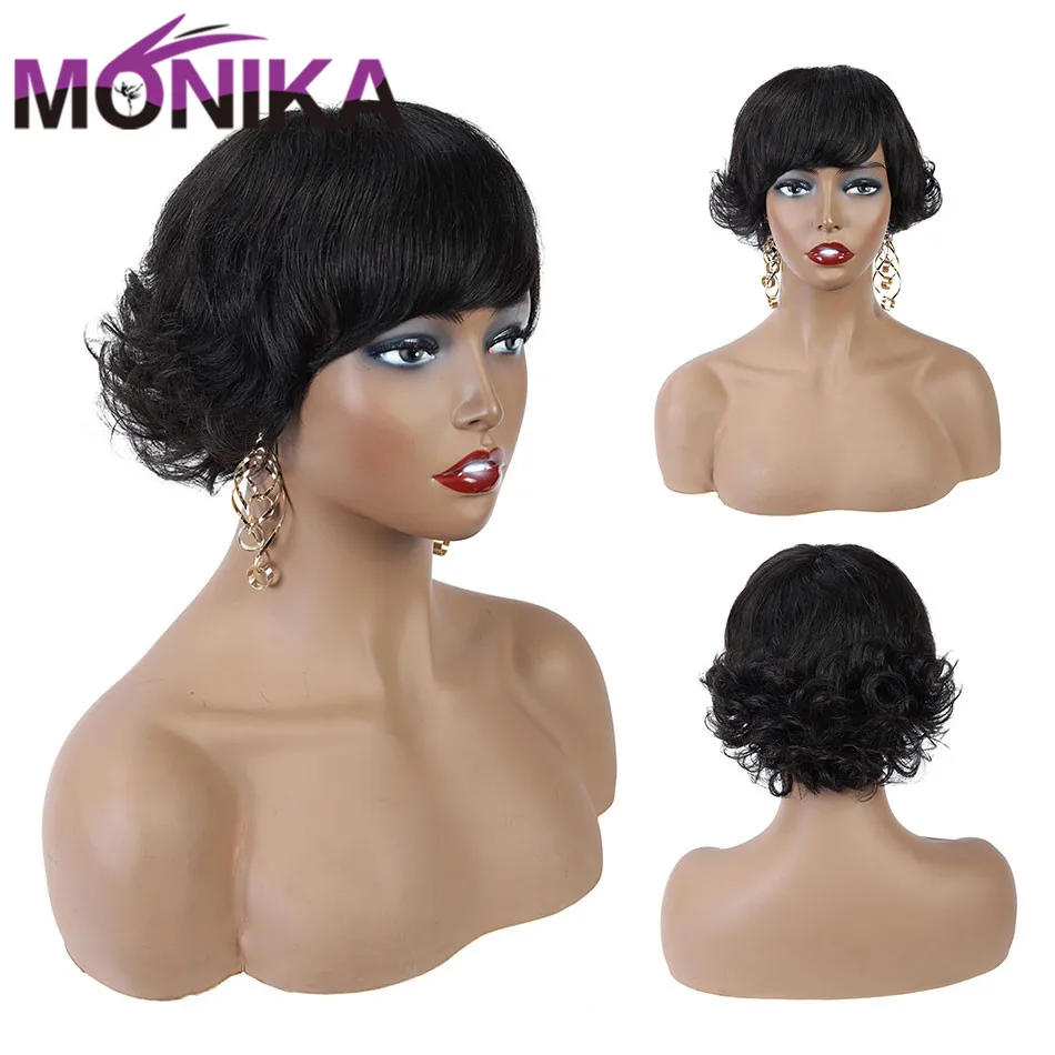Monika Peruvian Short Pixie Cut Wig Human Hair Non-Remy Short Wavy Wig Natural Full Machine Cheap Wigs Free Shipping For Women
Monika Peruvian Short Pixie Cut Wig Human Hair Non-Remy Short Wavy Wig Natural Full Machine Cheap Wigs Free Shipping For Women
