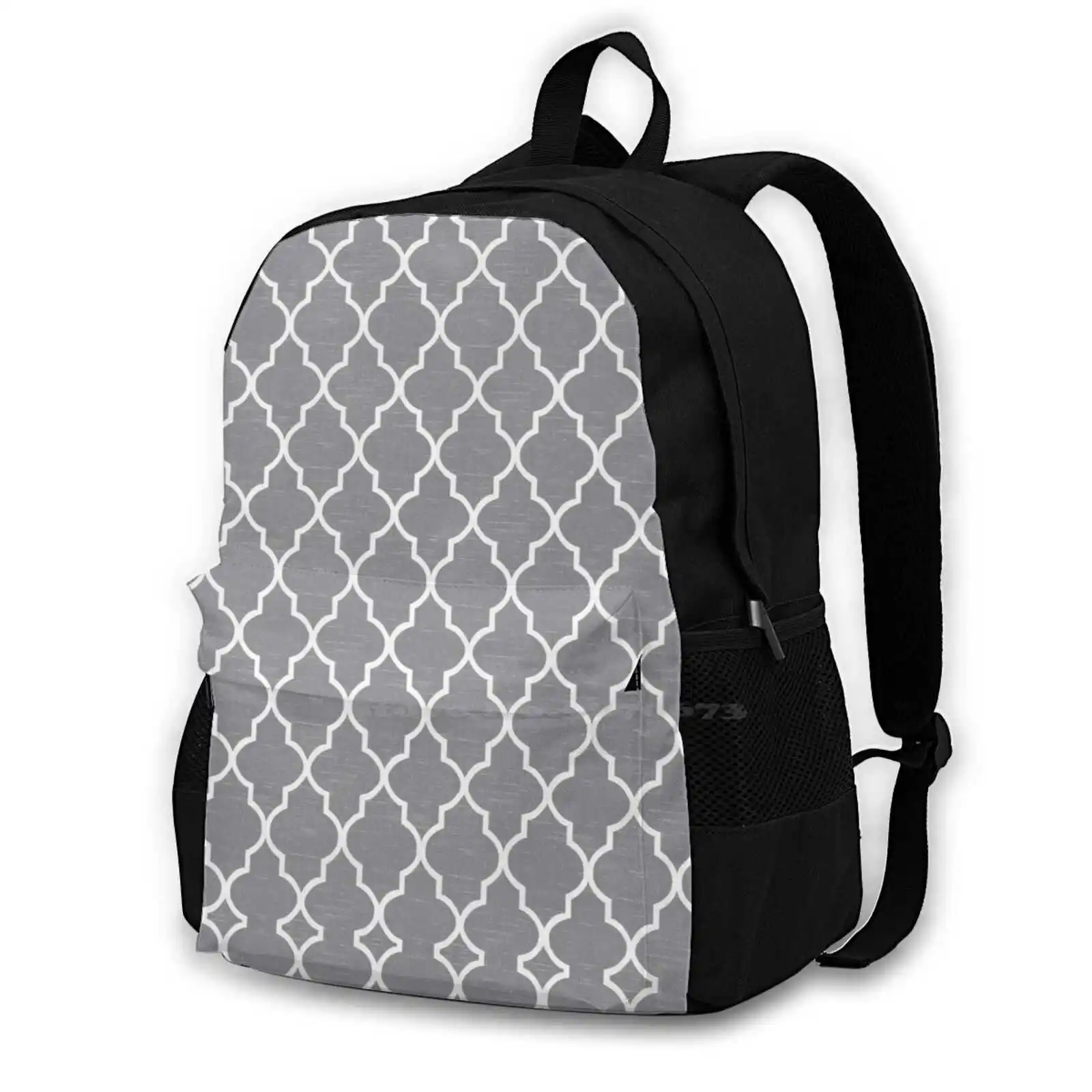 Light Sharkskin Grey White Quatrefoil Backpacks For School Teenagers Girls Travel Bags Classic Eastern Fashion Geometric
Light Sharkskin Grey White Quatrefoil Backpacks For School Teenagers Girls Travel Bags Classic Eastern Fashion Geometric
