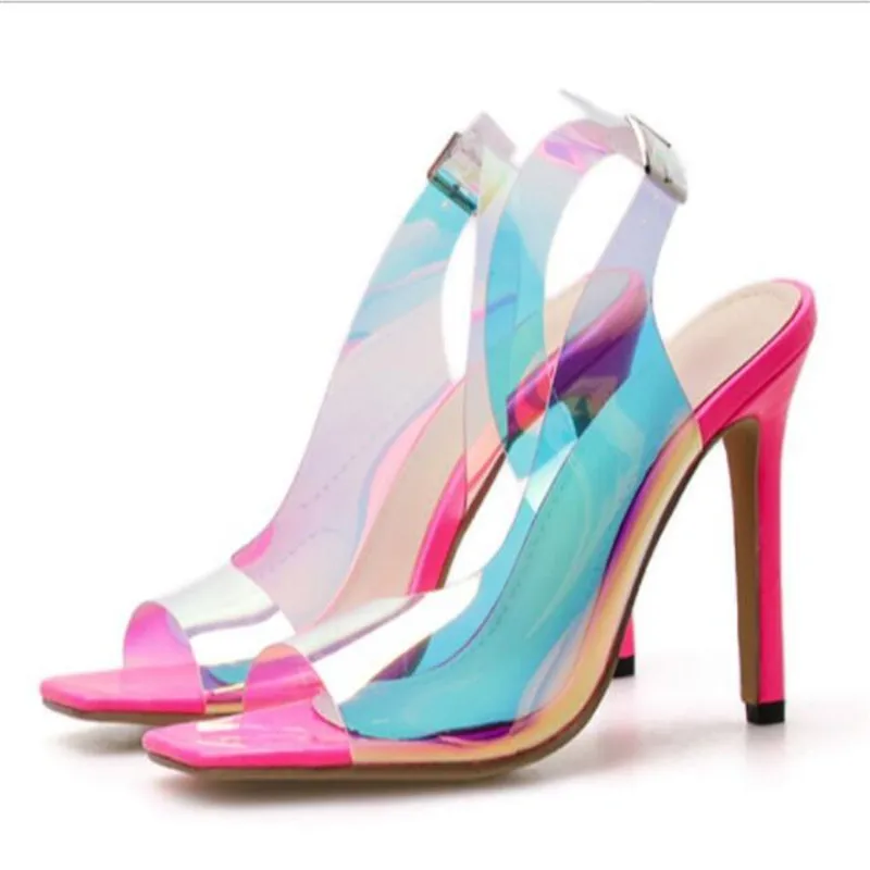 PVC Jelly Sandals Open Toe High Heels Women Transparent Square Toe 11.5CM Thin High Heels Buckle Strap Shallow women shoes
PVC Jelly Sandals Open Toe High Heels Women Transparent Square Toe 11.5CM Thin High Heels Buckle Strap Shallow women shoes