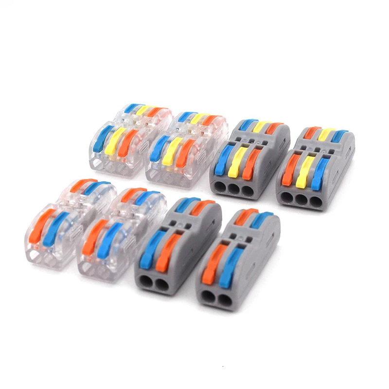 Wire Connector Color 222-412 413 223 Mini Fast Universal Compact Conectors Wiring Conductor Push-in Terminal Block LED Conector
Wire Connector Color 222-412 413 223 Mini Fast Universal Compact Conectors Wiring Conductor Push-in Terminal Block LED Conector