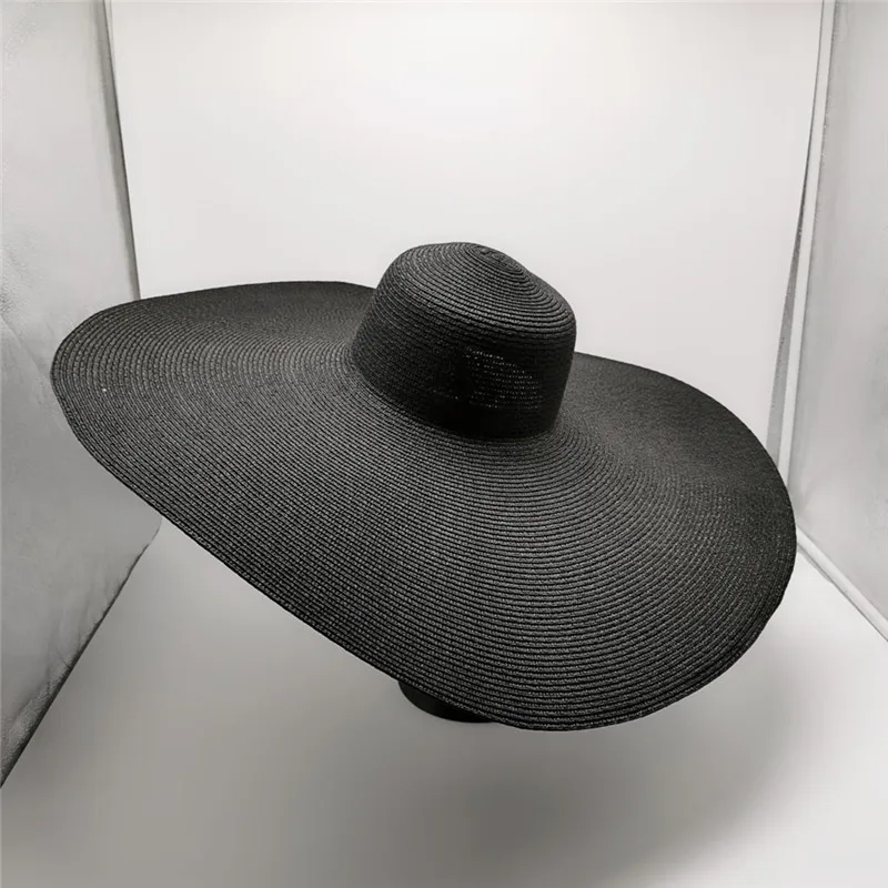 Retro Women's Summer Hat Sun Protection Cap Female Black Flat Top Big Wide Brim Hat Straw Hat Beach Hat Sun Hats With Chin Strap
Retro Women's Summer Hat Sun Protection Cap Female Black Flat Top Big Wide Brim Hat Straw Hat Beach Hat Sun Hats With Chin Strap