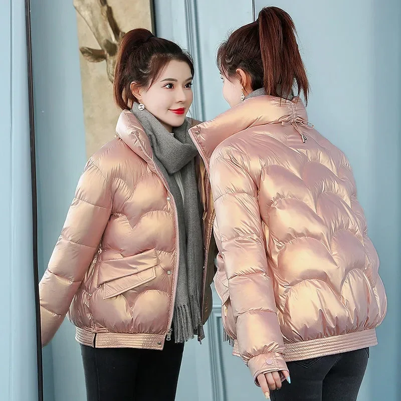 Parkas Women Nice Pop Winter Glossy Down Cotton Jacket Women Coat Short Loose Thick Cotton Padded Female Basic Coats Overcoat
Parkas Women Nice Pop Winter Glossy Down Cotton Jacket Women Coat Short Loose Thick Cotton Padded Female Basic Coats Overcoat
