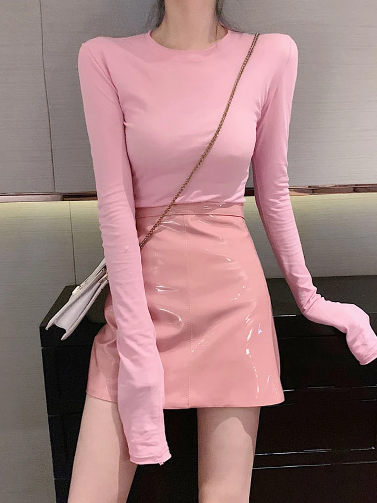 Peach pink leather skirt female 2021 New PU high waist skirt with hip a-line skirt harajuku skirt sequin skirt women
Peach pink leather skirt female 2021 New PU high waist skirt with hip a-line skirt harajuku skirt sequin skirt women