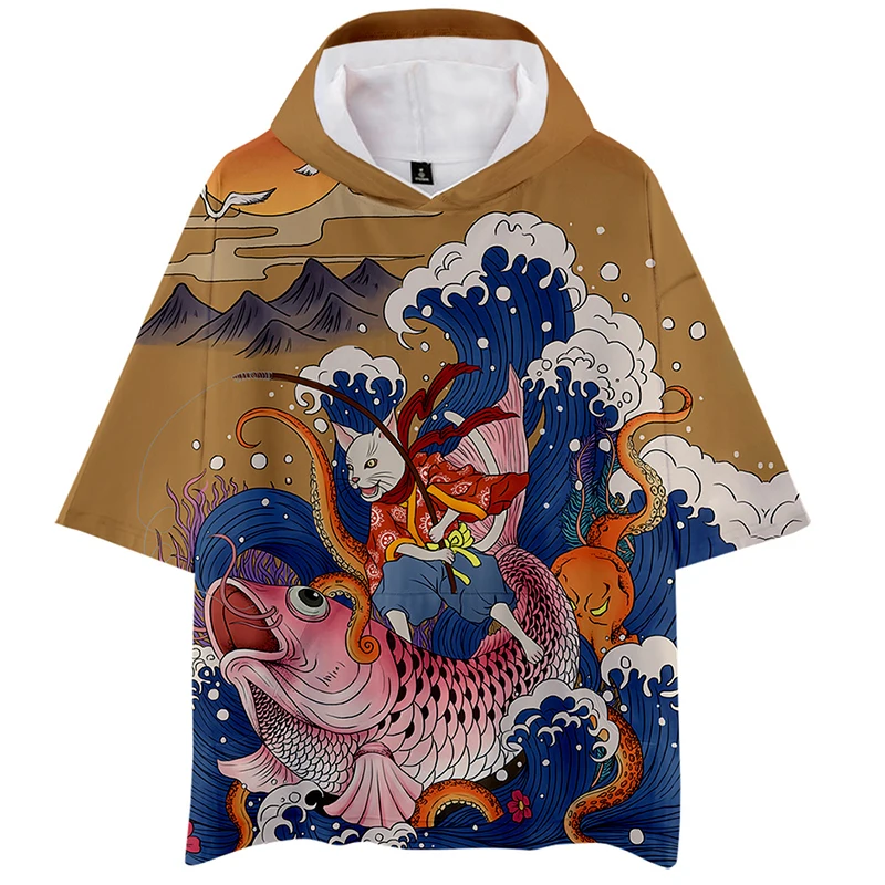 New Japanese Print Ukiyoe Cat Fishing 3d Hoodies Pullover Costume Men Women Hoodie Tops Short Sleeve Harajuku Hooded Sweatshirts
New Japanese Print Ukiyoe Cat Fishing 3d Hoodies Pullover Costume Men Women Hoodie Tops Short Sleeve Harajuku Hooded Sweatshirts