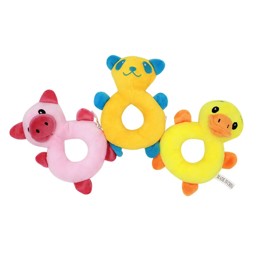 Cute cartoon pet plush chewing bear pig duck shape squeaky animal ring shape small dog cat interactive toy
Cute cartoon pet plush chewing bear pig duck shape squeaky animal ring shape small dog cat interactive toy