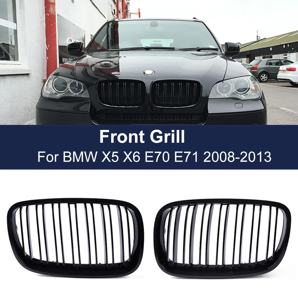 2PCS Car Styling Front Kidney Grill Double Slat Line Grille for BMW X5 E70 X6 E71 2008-2013 Bumper Racing Grills Car Accessories
2PCS Car Styling Front Kidney Grill Double Slat Line Grille for BMW X5 E70 X6 E71 2008-2013 Bumper Racing Grills Car Accessories