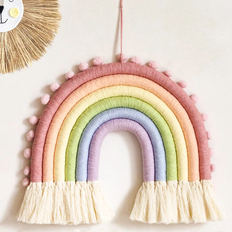 Nordic Style Rainbow Wall Hanging Kids Room Fox Deer Lion Animal Hanging Decor Handmade Woven Home Decor Party Wedding Ornaments
Nordic Style Rainbow Wall Hanging Kids Room Fox Deer Lion Animal Hanging Decor Handmade Woven Home Decor Party Wedding Ornaments