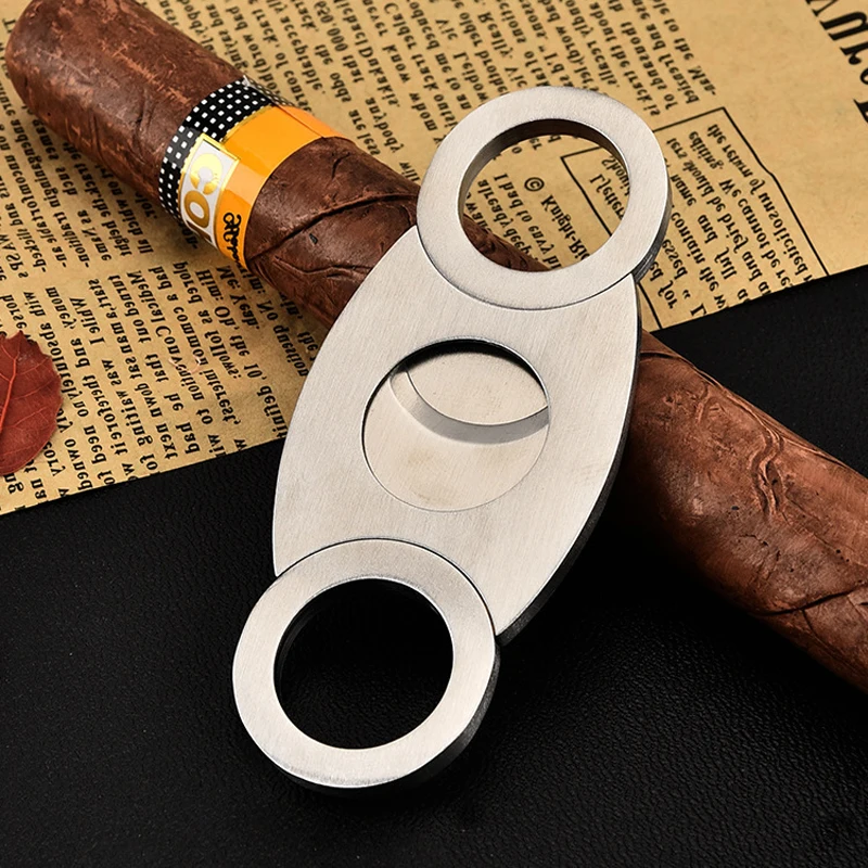 High Quality Brushed Stainless Steel Cigar Cutter For Man Woman Cigar Cutter With Round Head Back Cover Smoking Accessories
High Quality Brushed Stainless Steel Cigar Cutter For Man Woman Cigar Cutter With Round Head Back Cover Smoking Accessories