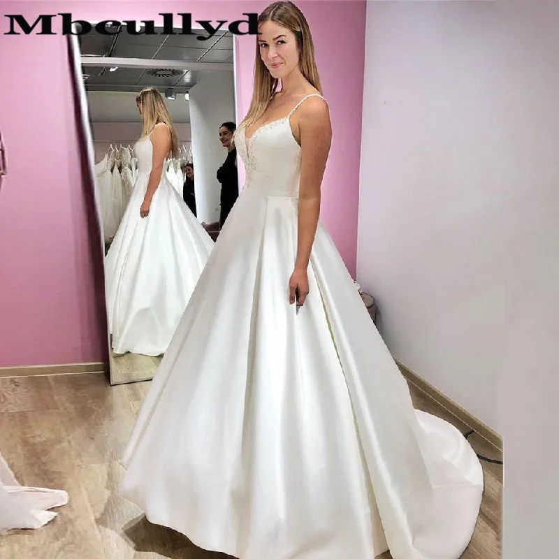 Mbcullyd Glamours V-neck Wedding Dresses Long 2023 Elegant Satin Bridal Dress For Women Beaded Crystal vestido casamento praia
Mbcullyd Glamours V-neck Wedding Dresses Long 2023 Elegant Satin Bridal Dress For Women Beaded Crystal vestido casamento praia